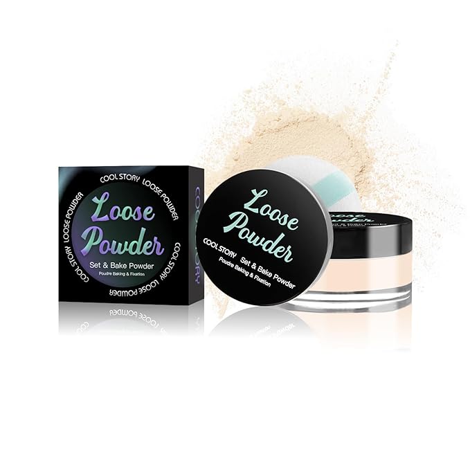 Loose Setting Powder, Bake Makeup Powder Full Coverage Matte Finish (Medium Tan, 6g/O.21oz)