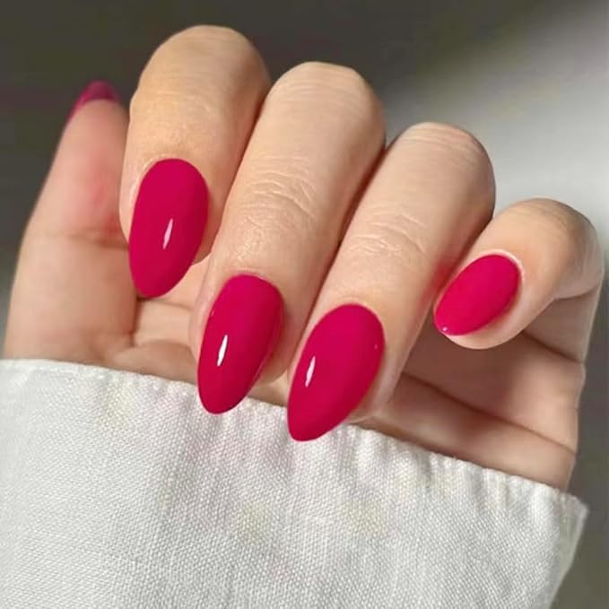 6 Packs (144 Pcs) Almond, Pink Press on Nails - Medium, Short, French Tip, Ombre, Gel False Nails - 12 Sizes, 6 Styles