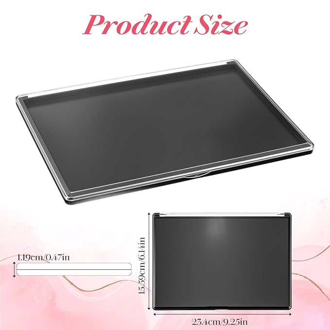 3 Pack Magnetic Makeup Palette with Clear Top, Empty Eyeshadow Pan Dispensing Storage Box with 30Pcs Adhesive Metal Stickers for DIY Cosmetics Lipstick Blush Powder-9.25”X6.57”Palette