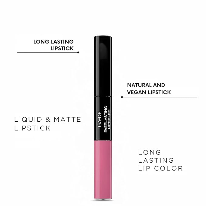 GA-DE Everlasting Lip Color, 57 - Full Coverage, Non-Oily, Moisturizing, Long Lasting Lipstick - Dries Quickly into Ultra-Thin Film - 0.28 oz