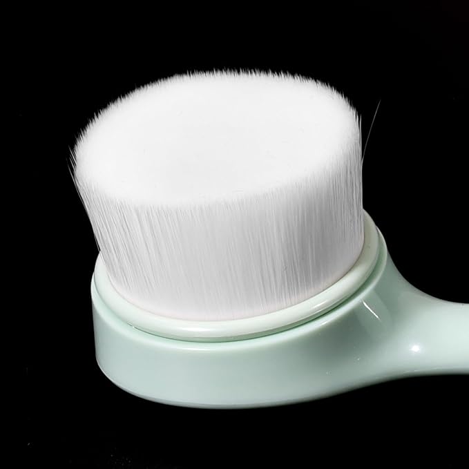 2 Pack Soft Bristle Facial Cleansing Brush for Deep Pore Cleaning, Face Exfoliating Scrub Brush for Face Cleansing Skincare Massaging,Green