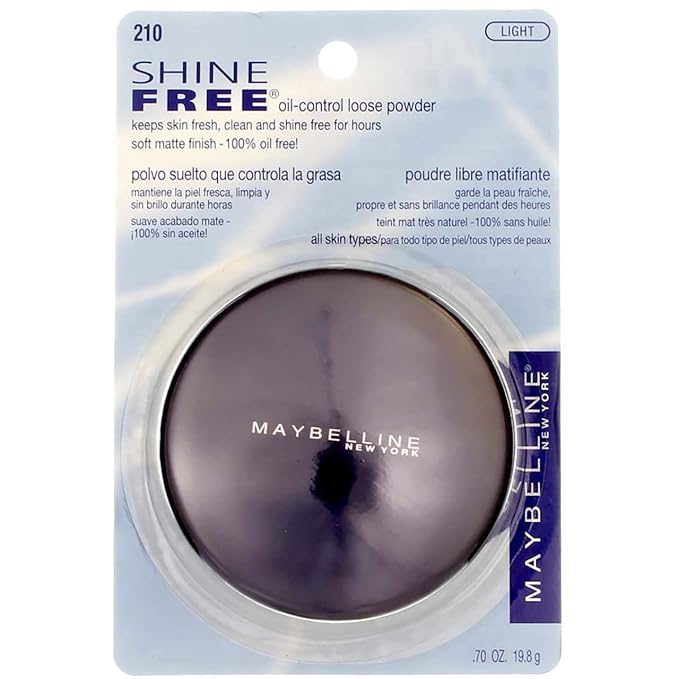 Maybelline New York Shine Free Oil Control Loose Powder, Light [210] 0.7 oz (Pack of 3)