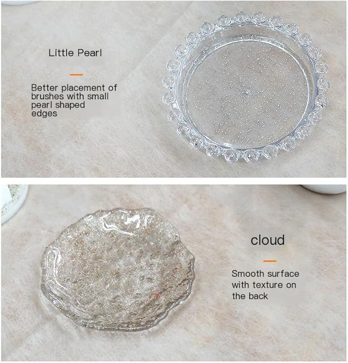 Nail Art Palette Nail Mixing Palette Polish Color Mixing Plate Pearl Edge Nail Holder Display Board Cloud Shape for Nail Art Nail Tip Holder Nail Art Display (Clouds-clear)