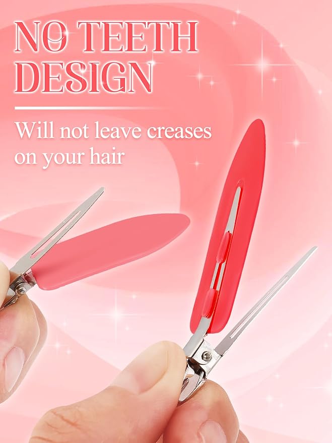 8Pcs No Bend No Crease Hair Clips- Styling Duck Bill Clips Alligator Hair Barrettes for Styling Sectioning, Small Gifts for Women Girl Salon Hairstyle Hairdressing Bangs Waves, Gradient Pink