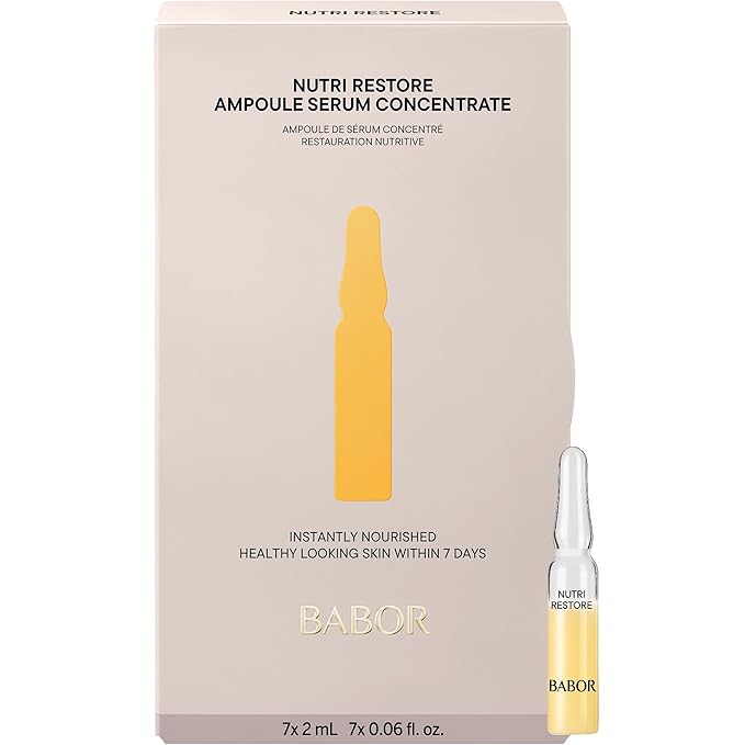 BABOR Nutri Restore Restorative Serum Ampoules for the Face, for Intensely Nourished and Healthy Skin, Vegan Formula, with Amino Acids and Argan Oil, Ampoule Concentrates, 7 x 2 ml