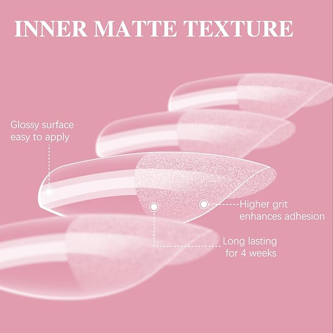 Extra Short Coffin Nail Tips, SSWSBYKE 300pcs 15 Sizes Gel Acrylic Nail Tips for Full Cover Pre-Shaped Fake Nails Tips Half Matte Press On Nails for Extension Home DIY Salon