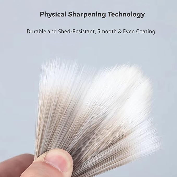 1 Inch Angled Paint Brushes - 12 Pcs, Small Paint Brush Set with Ultra-Dense Soft Bristles for Trim & Detail Work - Edge Painting Tool