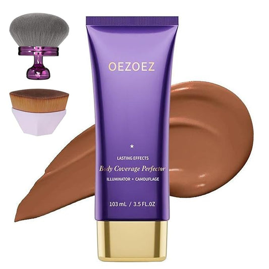 6 Colors Tattoo Cover Up Makeup with Brush – Waterproof Body and Leg Sleeve Foundation, Full Skin Coverage Bronzer & Scar Concealer Cosmetics (deep)