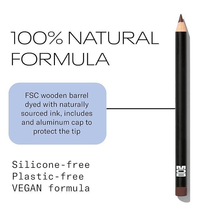 MOB Beauty Smooth Precision Waterproof Lip Liner M147 Chocolate Port – Long-Wearing, Glide-On Formula with 100% Natural Ingredients, Vegan and Cruelty-Free, Plastic-Free Formula and Packaging