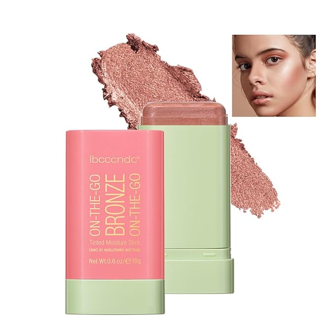 Cream Contour Stick,Bronzer Contouring Stick Facial Cream Highlight Contour Shaping Face Bronzer Makeup Blendable,Long Lasting,01-Warm Glow