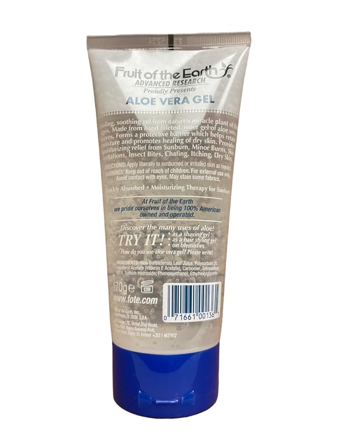 Fruit of the Earth Aloe Vera 100% Gel 6 oz (Pack of 6)