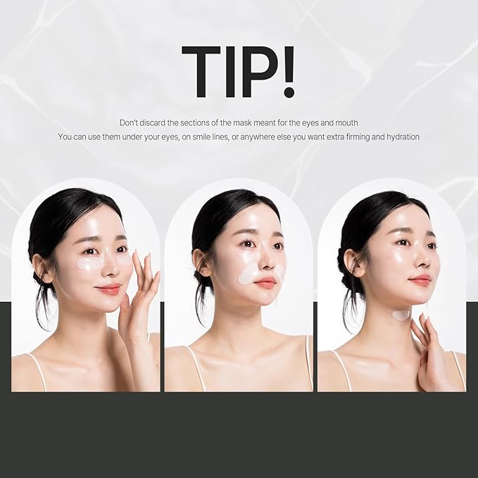 Vegan Mucin Lifting Hydrogel Collagen Face Mask 10 ea Ultimate Hydration, Improves Skin Texture, Soothing, Elasticity, Glowing Skin, Reduces Fine Lines & Wrinkles, Made in Korea OHMYPURE (10, Vegan)