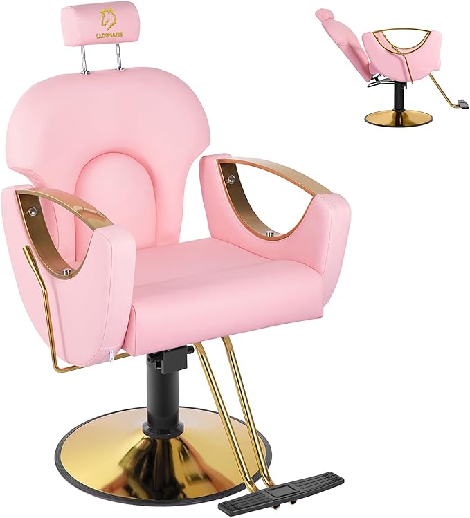 Barber Chair Salon Chair 360 Degrees Rolling Swivel Barber Chairs Hydraulic Hair Chair Capacity Up to 330 Lbs All Purpose Beauty Spa Equipment