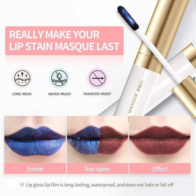 Lip Liner - Peel Off Lip Stain | Long Lasting Matte Lip Tattoo | Transfer Proof, Hydrating Formula with Hyaluronic Acid & Vitamin E | Vegan & Cruelty-Free | for All Skin Types(2+9#, 2PCS)