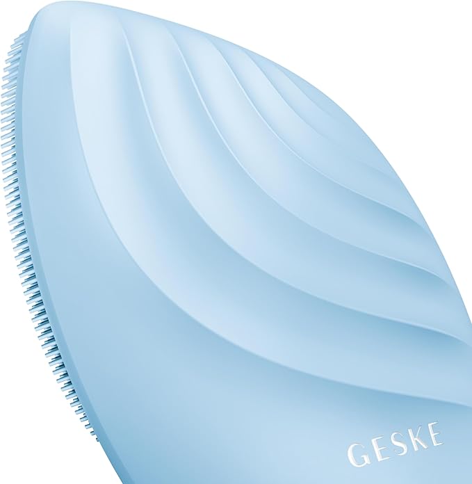 GESKE SmartAppGuided™ Sonic Facial Brush 5 in 1 | Vibrating Electric Facial Cleansing Brush | Soft Silicone Brush | Professional Facial Cleanser | Skin Cleanser & Exfoliator | Face Massager