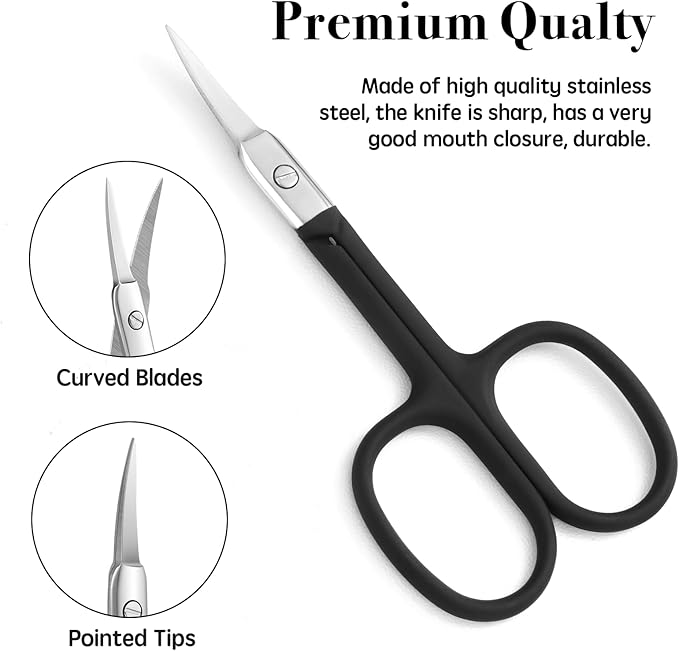 Nose Hair Trimmer for Women and Men, Premium Grooming Scissors with Curved Tip Clippers for Facial Hair,Eyebrow, Nose Hair, Mustache, Beard, Eyelashes, Ear