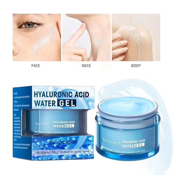 Hydro Boost Hyaluronic Acid Moisturizing Water Gel, Face Moisturizer for Oil Skin, Lightweight and Long lasting Moisturizer-1.76Oz (blue)