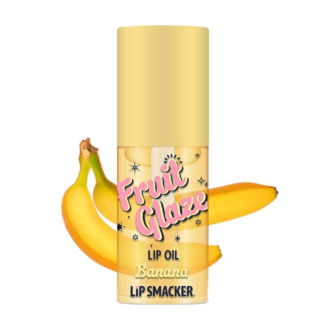 Lip Smacker Fruit Glaze Lip Oil, Ultra-Hydrating & Moisturizing with High-Shine Finish, Plush Applicator for Effortless Glide, Delicious Non-Sticky Flavor - Banana