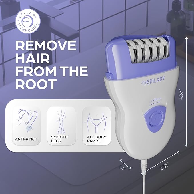 Epilady Speed Corded Epilator for Women | Compact Hair Removal Device for Arms, Legs, Underarms & Bikini Area, Epilators Hair Removal for Women