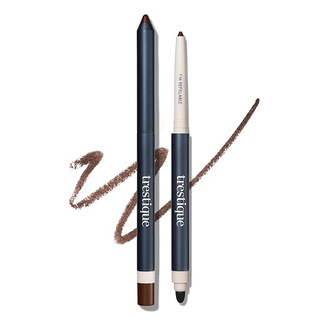 TRE'STIQUE Eyeliner, Refillable Long Lasting Eyeliner Pencil With Built-In Smudger And Sharpener, Clean Beauty Eye Pencil, Sustainable