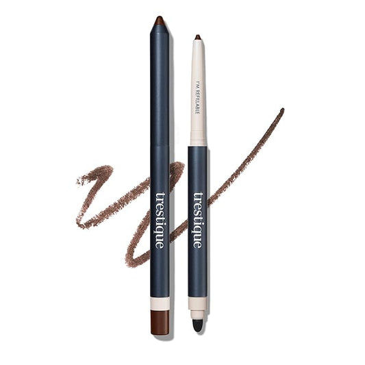 TRE'STIQUE Eyeliner, Refillable Long Lasting Eyeliner Pencil With Built-In Smudger And Sharpener, Clean Beauty Eye Pencil, Sustainable