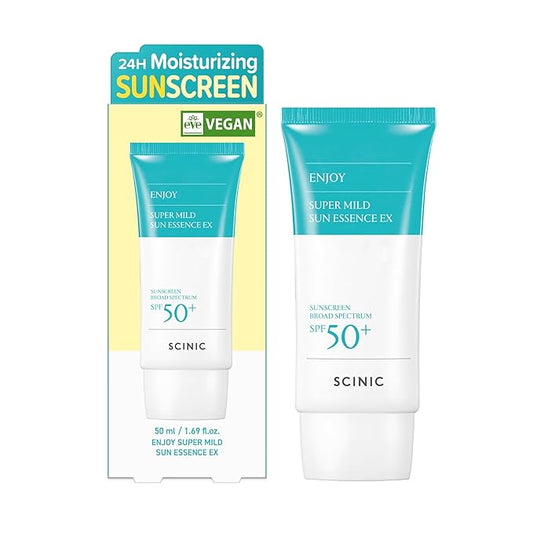 SCINIC Enjoy Super Mild Sun Essence EX 1.69 fl oz(50ml) SPF 50+ | Lightweight, Fast-Absorbing, Hydrating Sunscreen | Korean Skincare