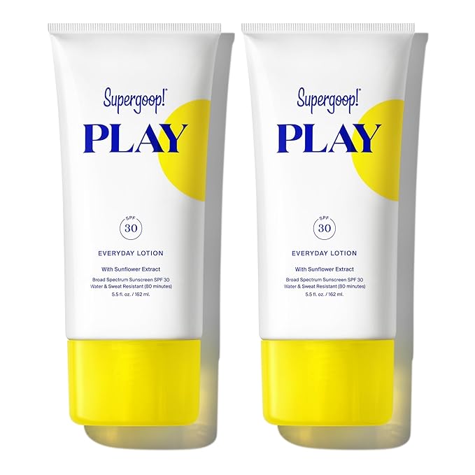 Supergoop! PLAY Everyday SPF 30 Lotion - 5.5 oz, Pack of 2 - Broad Spectrum Body & Face Sunscreen for Sensitive Skin - Water & Sweat Resistant - Great for Active Days