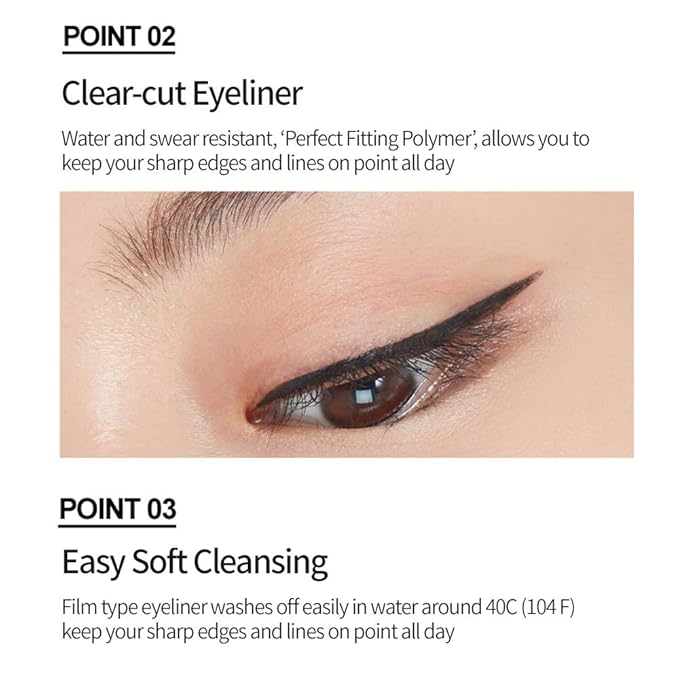 ETUDE Drawing Show Brush Eyeliner, Korean Eyeliner, Soft Pen Type, Clear-Cut Soft Brush, Precise Tip, Long-Lasting, Waterproof, Easy Clean, Korean Makeup, Beauty, Brown (0.021 Ounce)