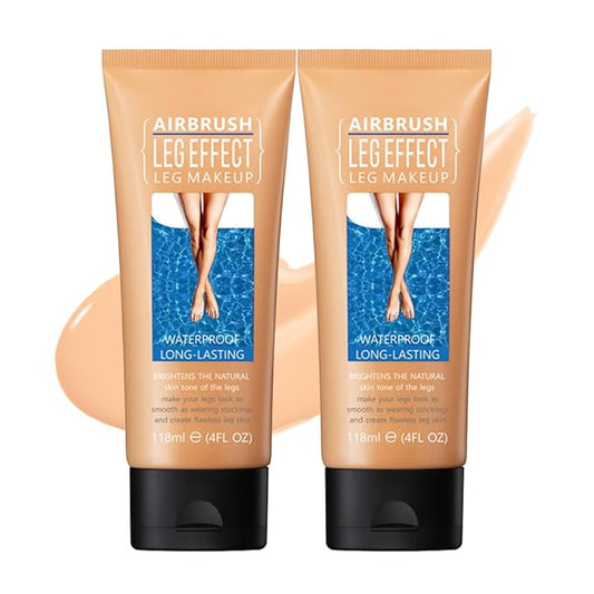 2Pcs Leg Effect Waterproof Makeup, Long-Lasting, Natural Leg Coverage, Body Foundation to Cover Vein, Tattoo and Flaw (02#Medium, 2Pcs)