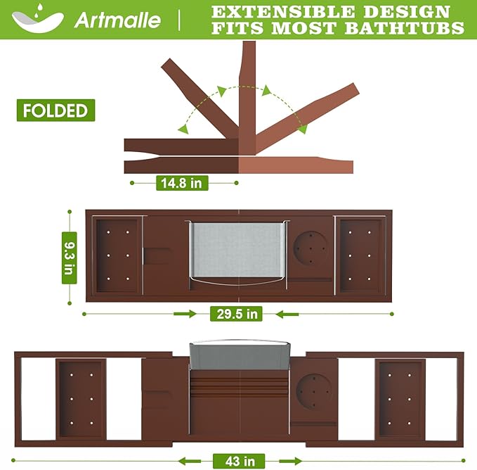 Bathtub caddy tray for tub,