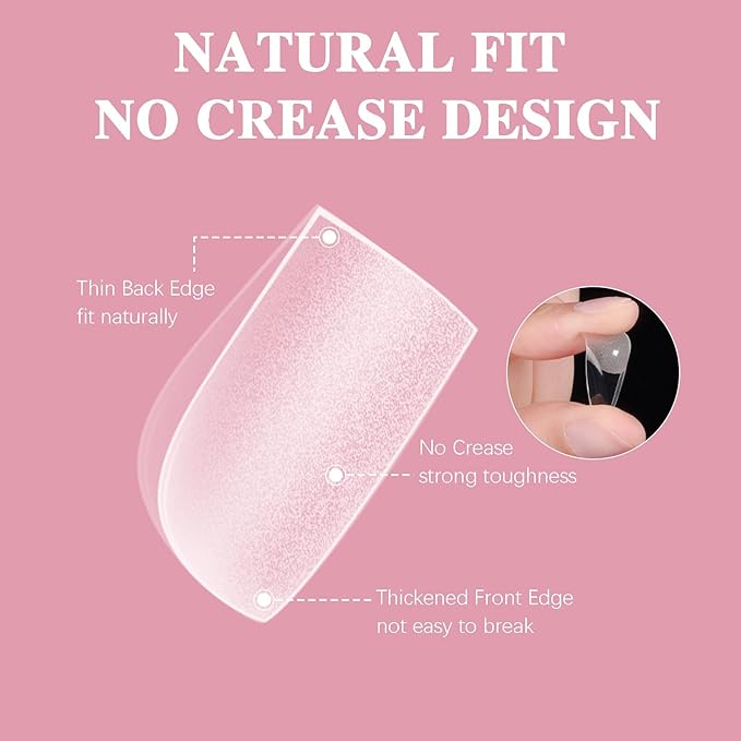 Toe Nail Tips, SSWSBYKE 300Pcs Short Square Soft Gel Full Cover Fake Toe Nail Tips 15 Sizes Matte Press on Acrylic Toe Nail Extensions For Home DIY Nail Salon