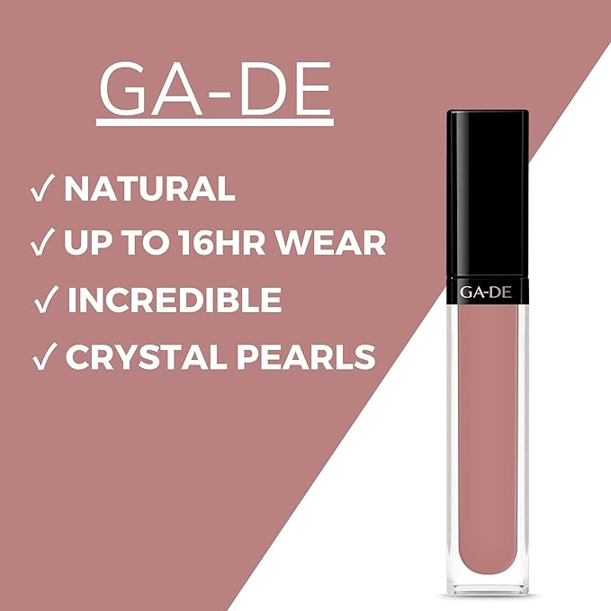 GA-DE Crystal Lights Lip Gloss, 824 - Enriched with Light-Reflecting Crystal Pearls - Smooth Silky, Rich Color - Moisturizes and Adds Shine - 0.2 oz