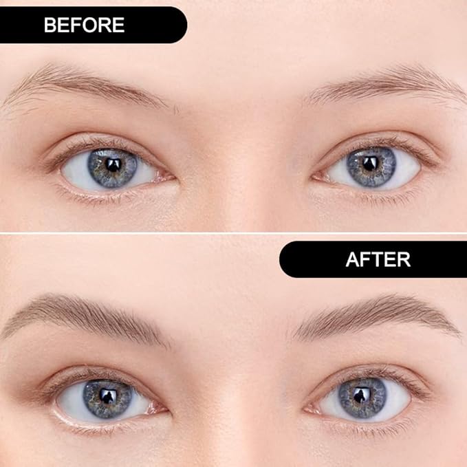 Eye Brow Powder for Women, Medium Brown Eyebrow Powder Kit with Double-ended Eyebrow Brush, Long-Lasting Waterproof Two Colors, Purse-Friendly Compact, Cruelty Free (Medium Brown+Grey)