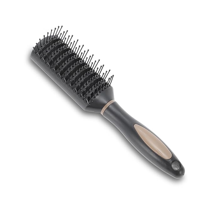 VOCOSTE Vented Hair Brush - Styling Brush with Ball-Tipped Bristles for Blow Drying Wet, Short, Curly or Straight Hair - Men and Women - Black