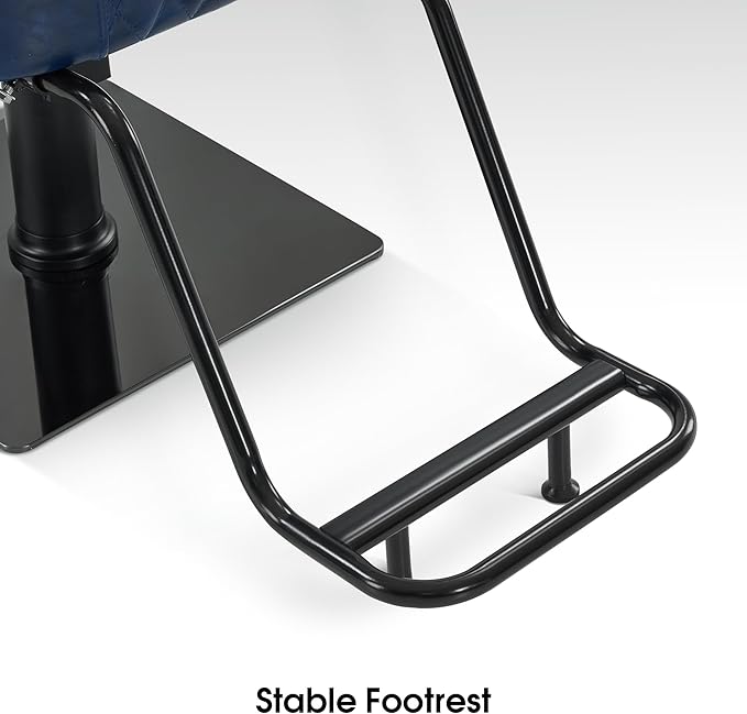 BarberPub Classic Barber Chair, 440Lbs Hydraulic Pump Manual Recliner Salon Chair for Hair Stylist, Home&Beauty Salon, Barbershop, Salon&Spa Equipment 3068 (Blue)