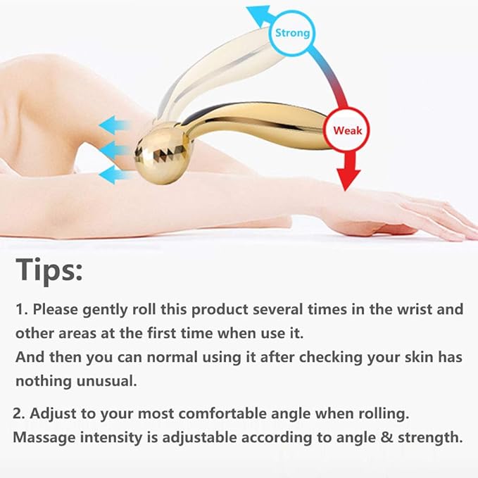 SUPANT V Facial Roller Massager, Reduce Wrinkles in Neck and Eyes, Massage for Lymphatic Drainage, Face Lifting, Reduce Puffiness, Skin Tightening & Collagen Production, Clear Toxins