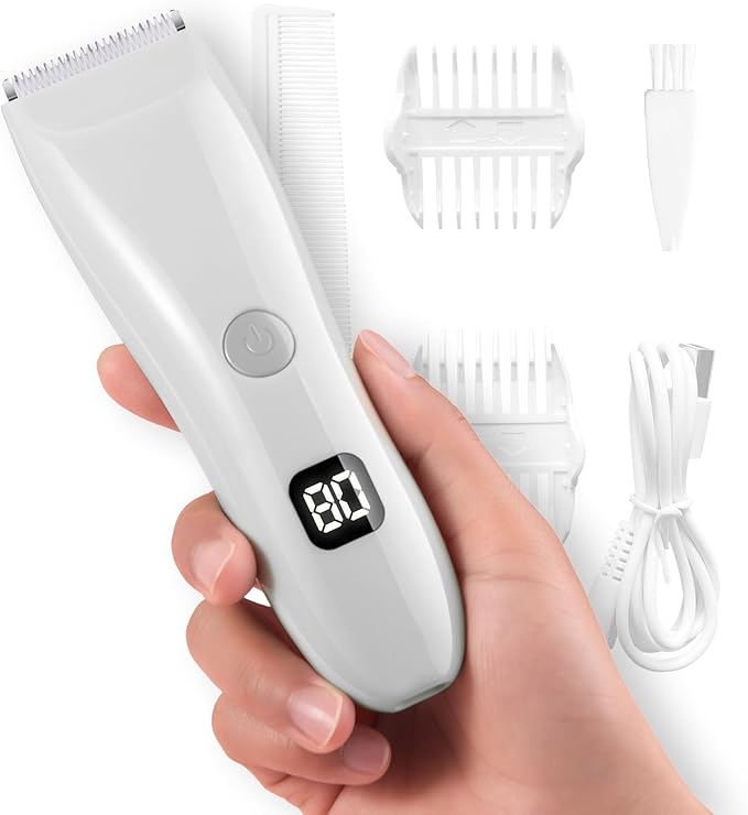 Bikini Trimmer for Women, Electric Razors for Pubic Legs Body Hair, Face Shaver Hair Trimmer Wet/Dry Body Shaver Groomer Replaceable Ceramic Blade Heads Waterproof Hair Removal, Gifts for Women