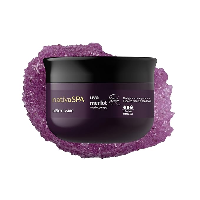 Nativa SPA by O Boticário Merlot Grape Body Scrub, Exfoliation for Smooth, Glowing Skin 7.05 Ounce (200 g)