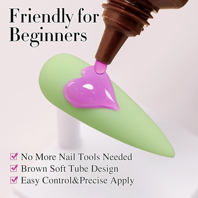 Double Rhythm 0.5 Oz 3D Nail Gel Nail Art Sculpting Polish No Wipe for Nail Designs DIY Nail Art for Drawing, Molding and Decoration (3D Sculpting Gel Purple)