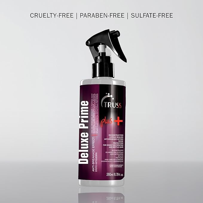 TRUSS Deluxe Prime Plus Anti Breakage Hair Spray - Rinse-Out Damaged Hair Treatment for Cuticle Sealing & Protection - Helps to Repair, Strengthen & Reconstruct Dry & Brittle Strands (8.79 oz)