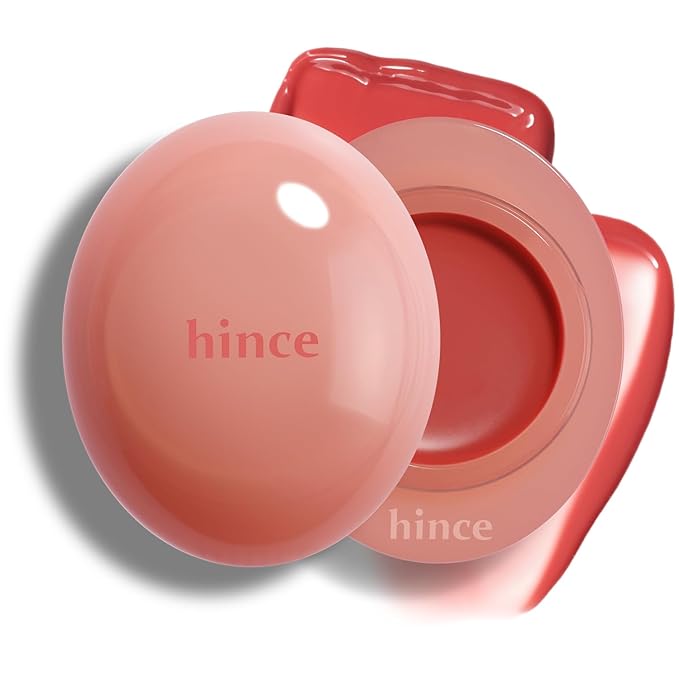 HINCE Raw Glow Dewy Ball - Tinted Lip Balm, Jelly Gloss Glow, Shine and Hydration, Lip & Blush Multiuse, Vegan, 0.12 oz. (13 colors) (GINGER PEACH)