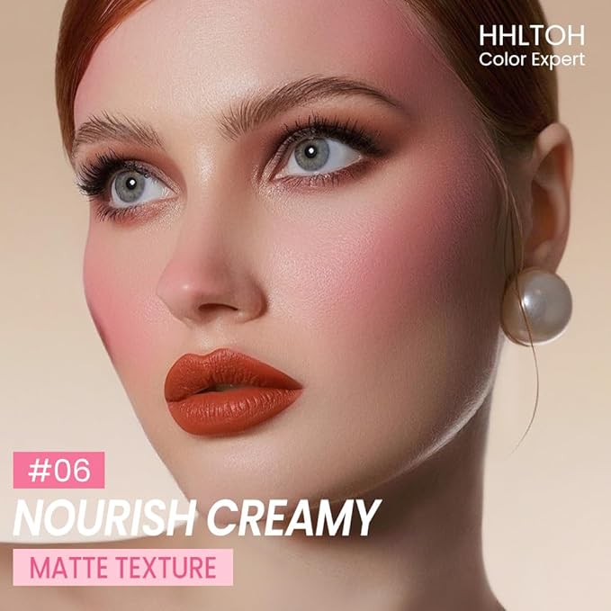 Honey Lipstick Tinted Lip Balm - Matte Tint Cream Lipsticks for All Skin Tones, Hydrating Lip Stain, Can be Buildable Blendable Nourishing Moisturizing Suitable for Women to Every Day Makeup 06