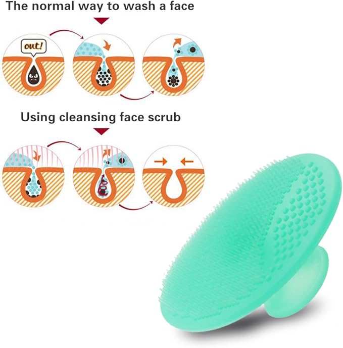 Face Scrubber,2 Pack Soft Silicone Scrubbies Facial Cleansing Pad Face Exfoliator Face Scrub Face Brush Silicone Scrubby for Massage Pore Cleansing Blackhead Removing Exfoliating,Cool Gift for Girl