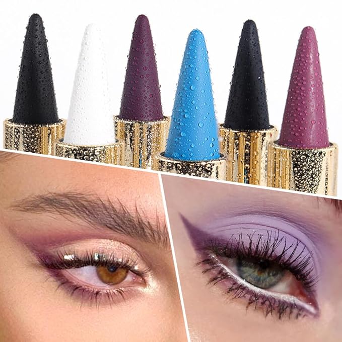 Kaely 2Pcs Light Dark Purple Gel Eyeliner Pencil, Color Colored Violet Eye Liner Waterproof Smudge Proof, Gothic Halloween Makeup, Face Paint Eye Black Stick, delineadores de colores para ojos
