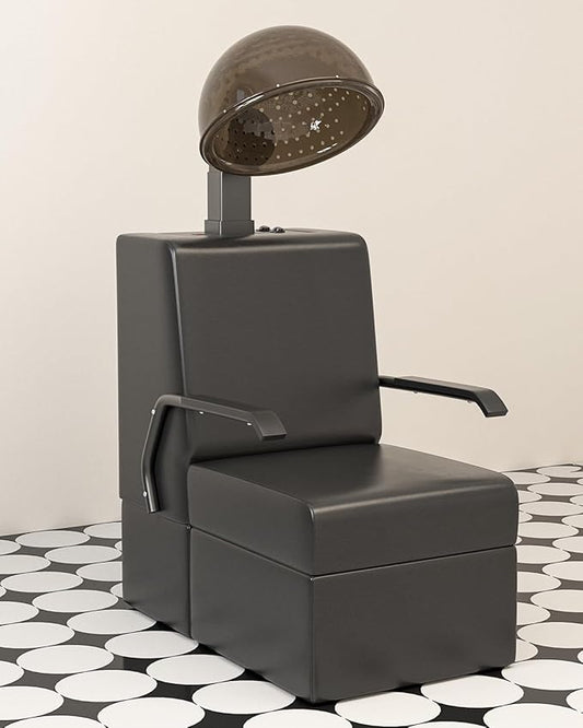 Paddie Professional Hair Dryer Chair for Salon, Angle & Height & Temperature Adjustable 1000W Downdraft Hood, 60-Minute Timer