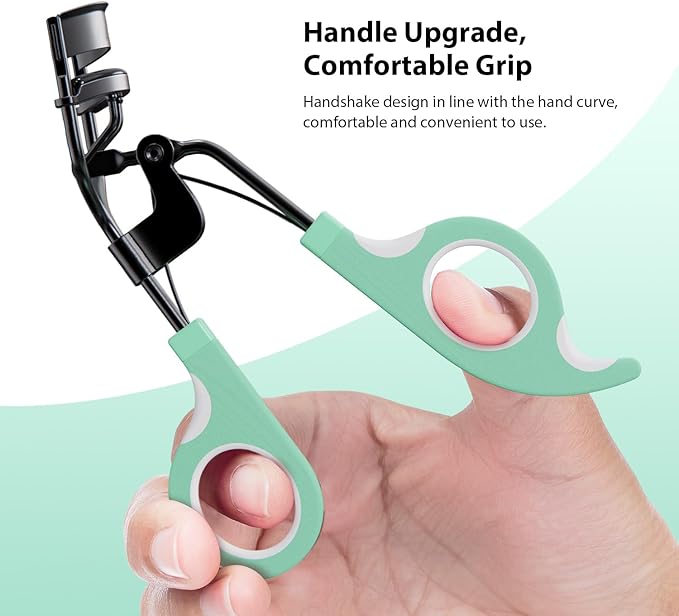 Kaasage Eyelash Curler with Pads, Lash Curler with 5 Extra Silicone Replacement Pads, Achieve Perfect Curls in 5 Seconds