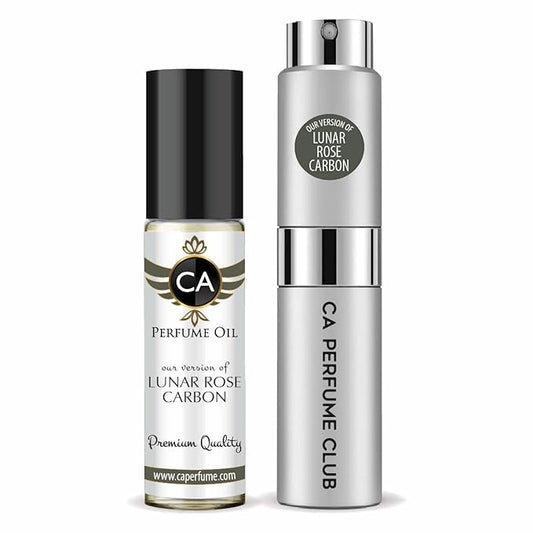 CA Perfume Duo Impression of Lunar Rose Carbon For Men Perfume Layering Set Mens Cologne Long Lasting Travel Size EDP + Body Oil Roll-On Bottle 0.27 Fl Oz+0.33 Fl Oz