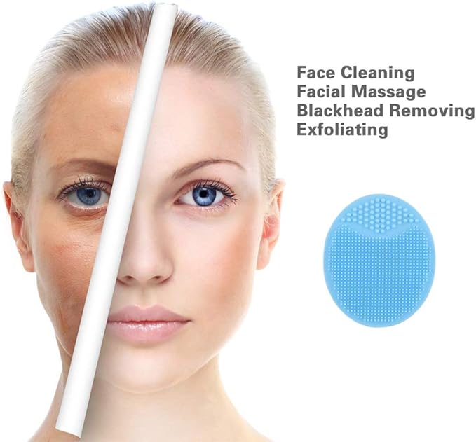 Face Scrubber,2 Pack Soft Silicone Scrubbies Facial Cleansing Pad Face Exfoliator Face Scrub Face Brush Silicone Scrubby for Massage Pore Cleansing Blackhead Removing Exfoliating,Cool Gift for Girl