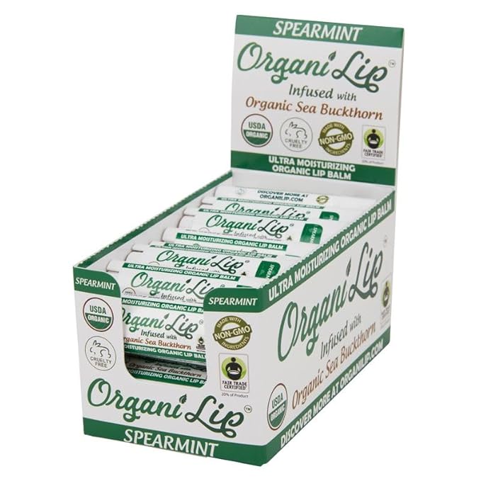 Organic Lip Balm, Spearmint Flavor, Ultra Organic,