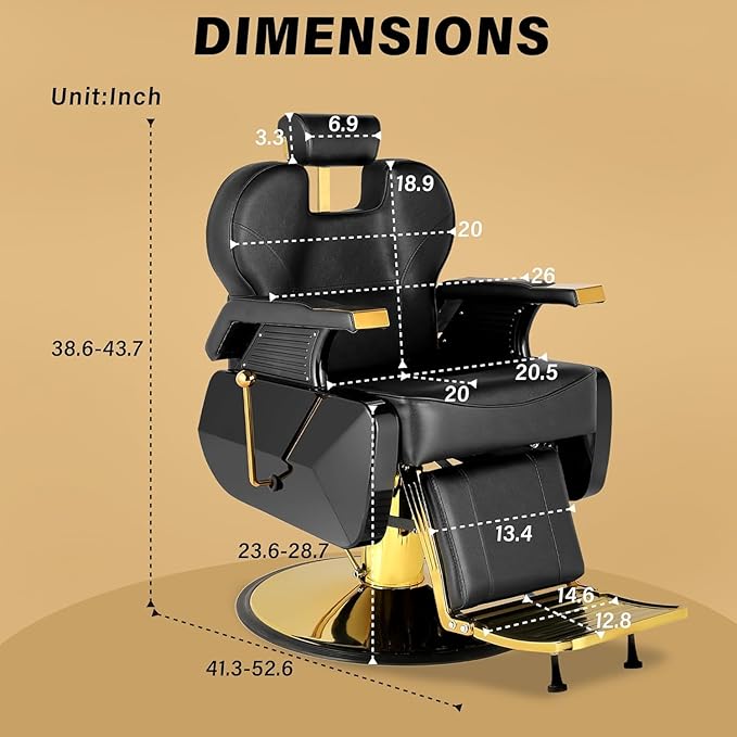 Barber Chair Salon Chairs for Hair Stylist Heavy Duty Hydraulic Reclining for Salon Barbershop Hair Stylist Home